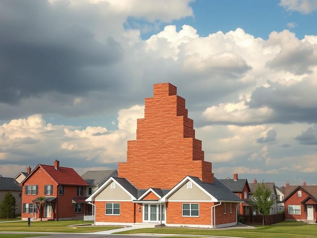 Families build a tower of 605 billion mortgage bricks, but clouds of potential risks loom on the horizon, style — social symbolism.